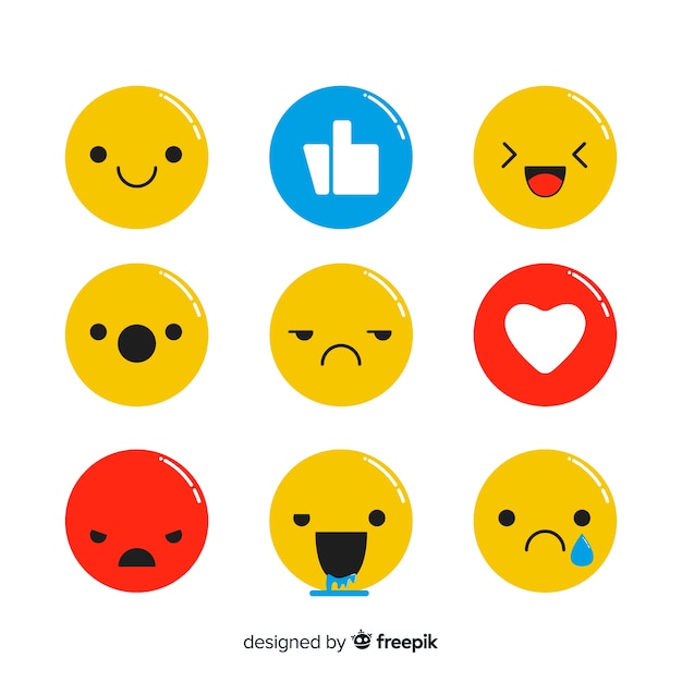 Vector gratuito set de emoticones