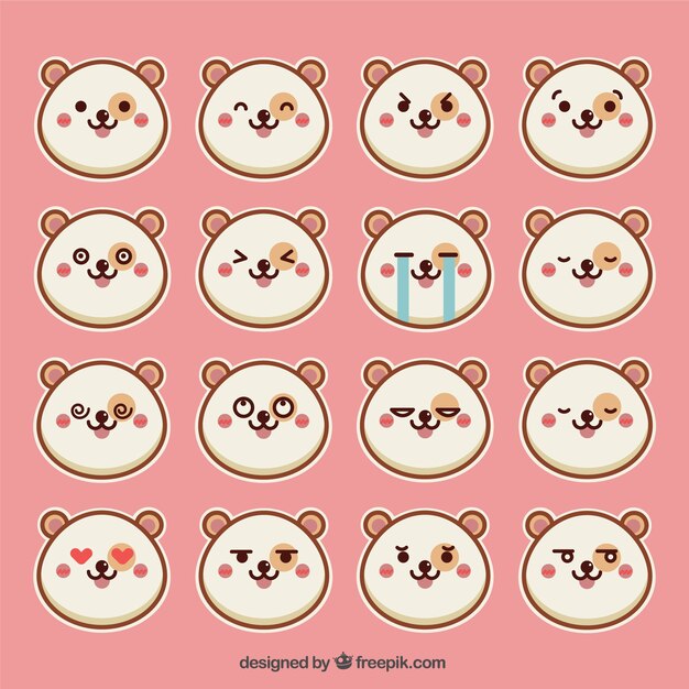 Set de emoticonos de hámster redondo