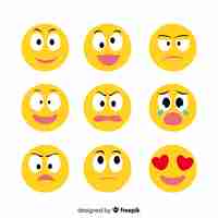 Vector gratuito set de emoticonos