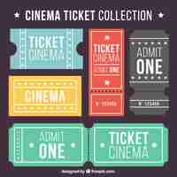 Vector gratuito set de entradas de cine