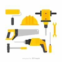 Vector gratuito set de equipamiento para la construcción