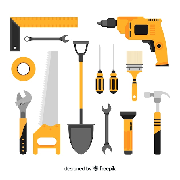 Vector gratuito set de equipamiento de construcción