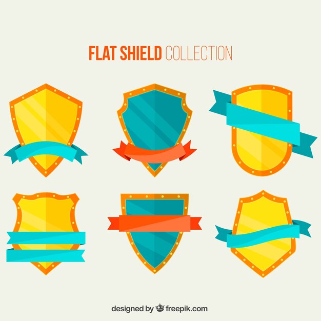 Set de escudos amarillos