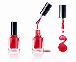 Vector gratuito set de esmalte de uñas