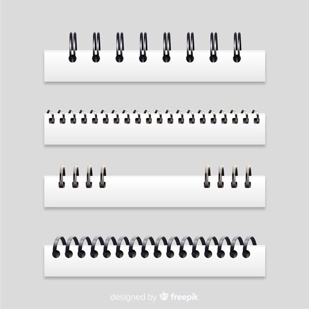 Set de espirales realistas para cuadernos