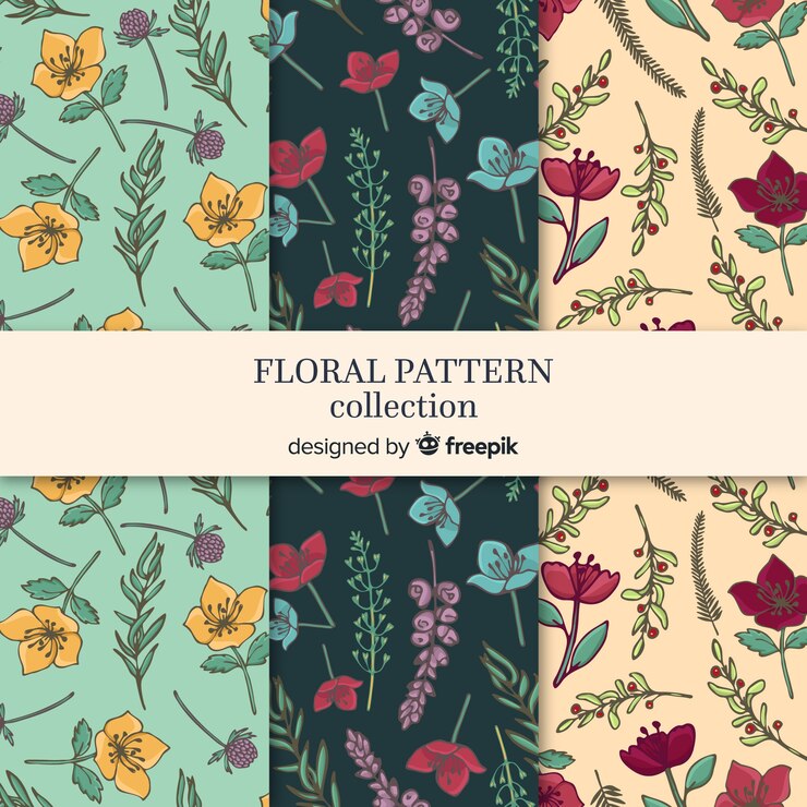 Vector gratuito set de estampados florales