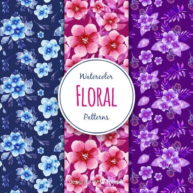 Vector gratuito set de estampados florales