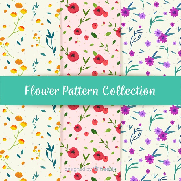 Set de estampados de flores