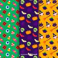 Vector gratuito set de estampados de halloween