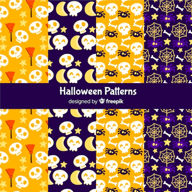 Vector gratuito set de estampados de halloween