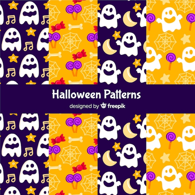 Vector gratuito set de estampados de halloween