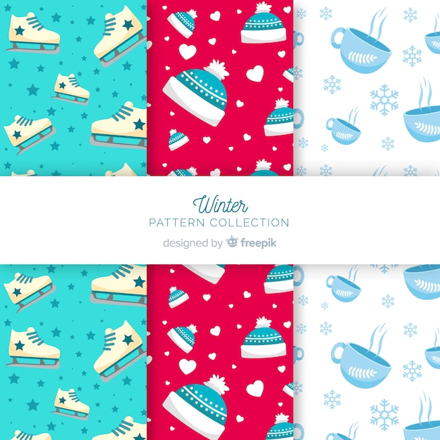 Vector gratuito set de estampados de invierno