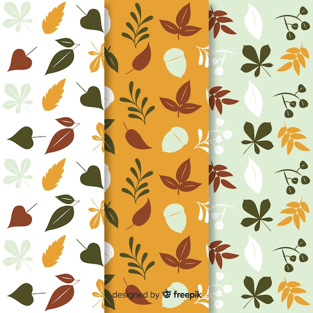 Vector gratuito set de estampados de otoño dibujados