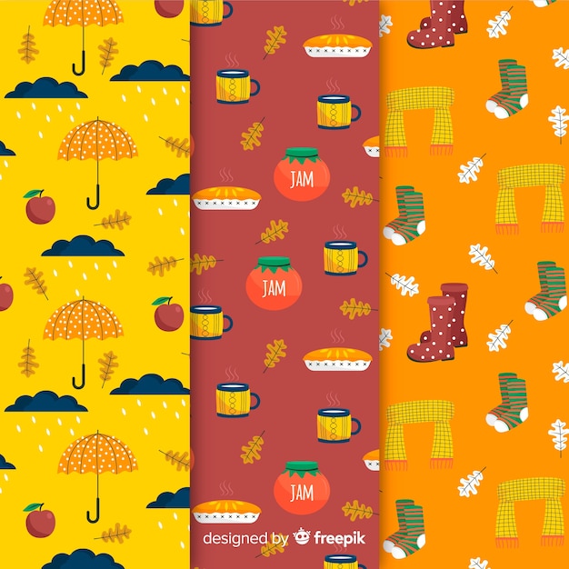 Set de estampados de otoño