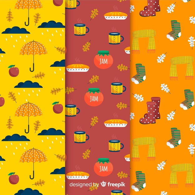 Set de estampados de otoño