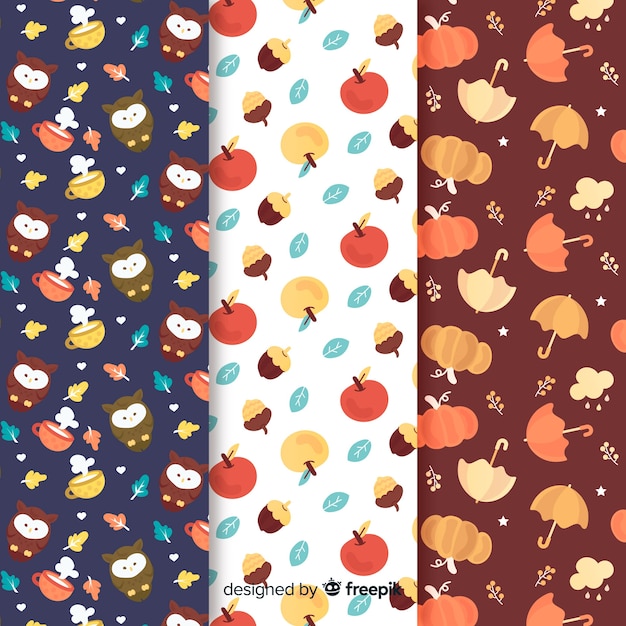 Vector gratuito set de estampados de otoño