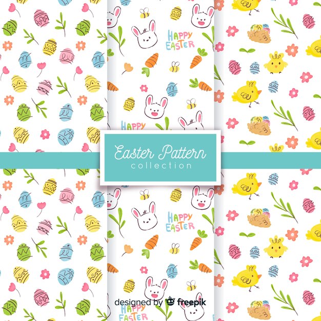 Set de estampados de pascua en acuarela