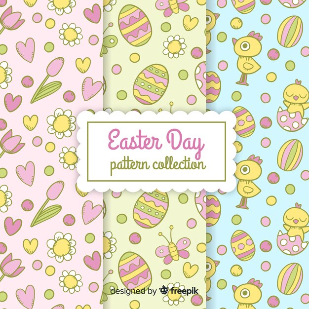 Vector gratuito set de estampados de pascua