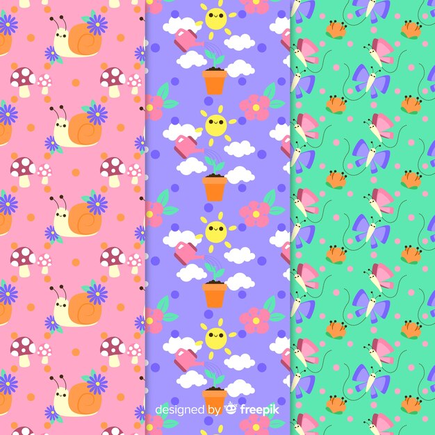 Set de estampados de primavera