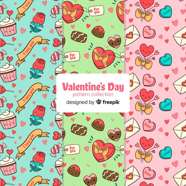 Set de estampados de san valentín