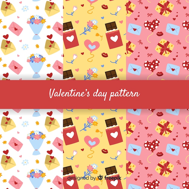 Vector gratuito set de estampados de san valentín