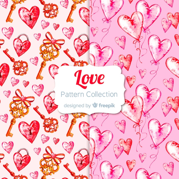 Vector gratuito set de estampados de san valentín