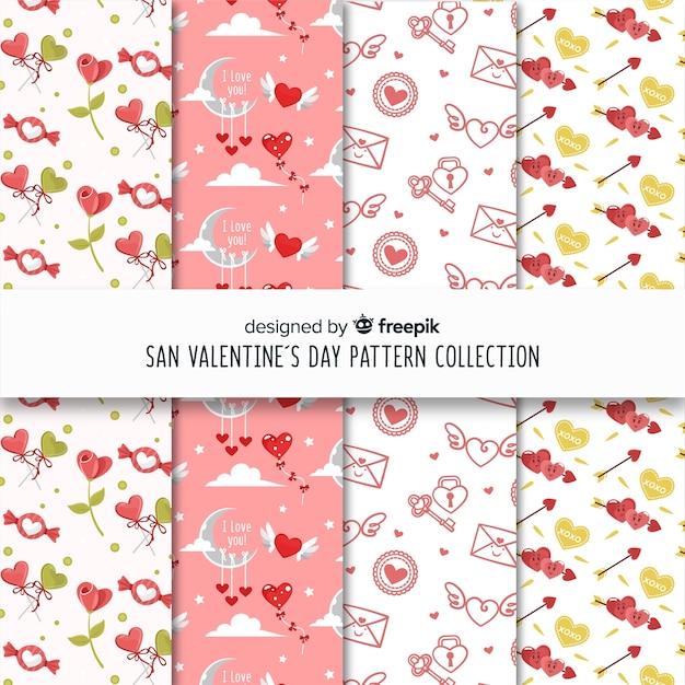 Set de estampados de san valentín