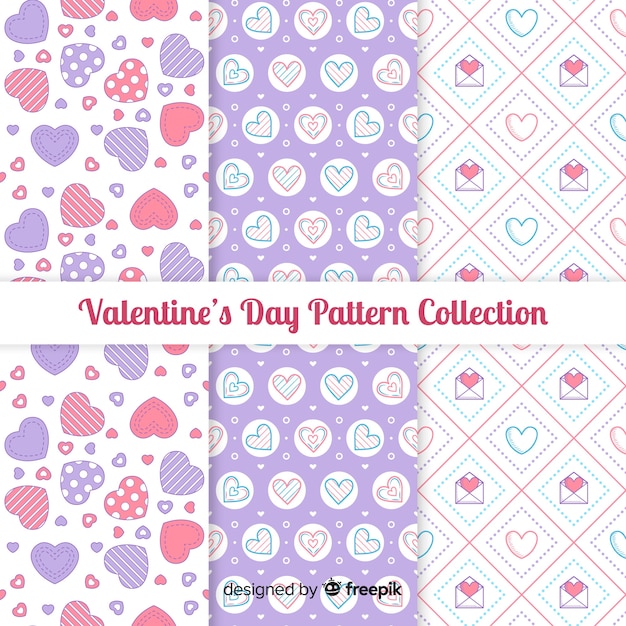 Vector gratuito set de estampados de san valentín