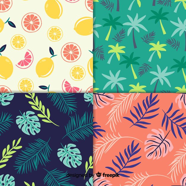 Set de estampados veraniegos dibujados