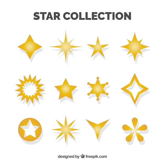 Vector gratuito set de estrellas decorativas