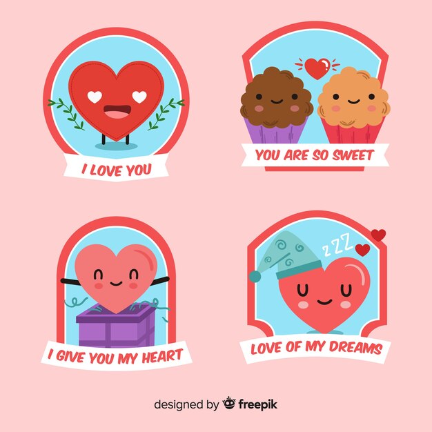 Set de etiquetas adorables
