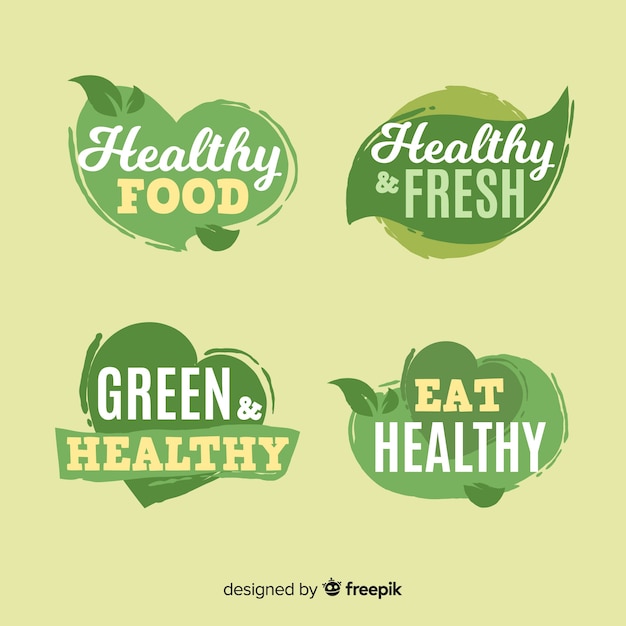 Vector gratuito set de etiquetas de comida orgánica