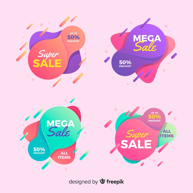 Vector gratuito set de etiquetas de compras