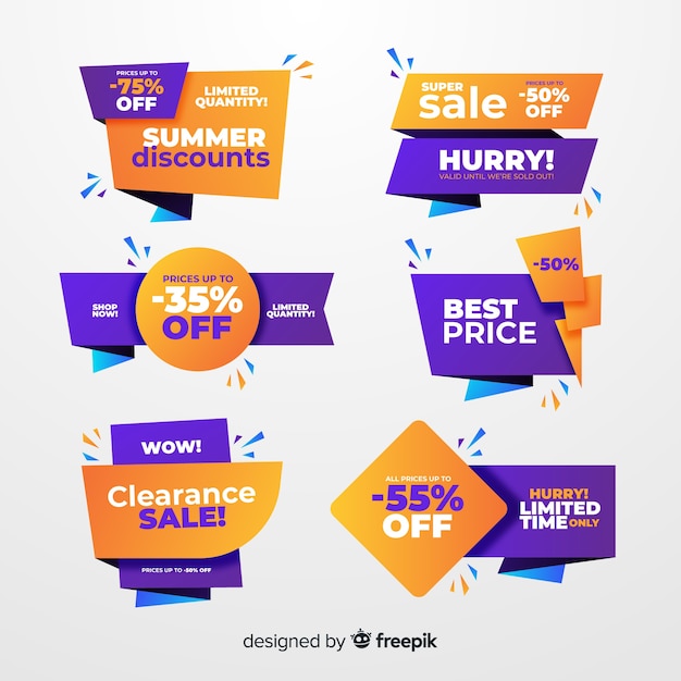 Set de etiquetas de compras
