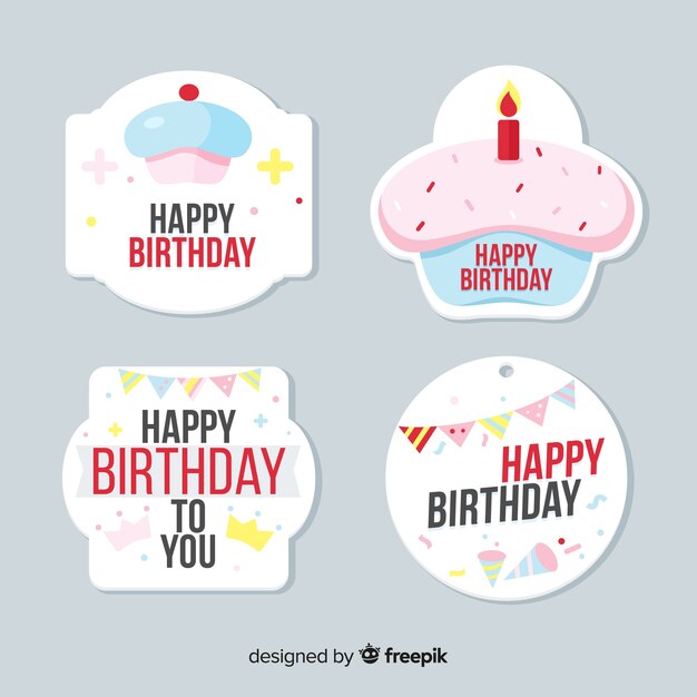 Set de etiquetas de cumpleaños