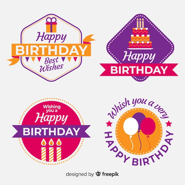Set de etiquetas de cumpleaños