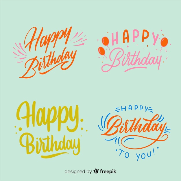 Vector gratuito set de etiquetas de cumpleaños