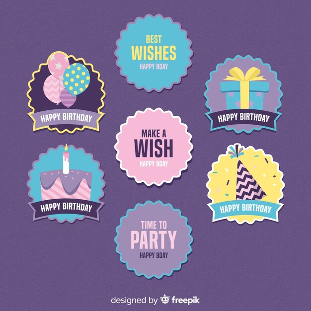 Set etiquetas cumpleaños