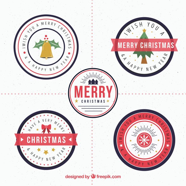 Set de etiquetas de navidad