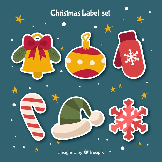 Set de etiquetas de navidad
