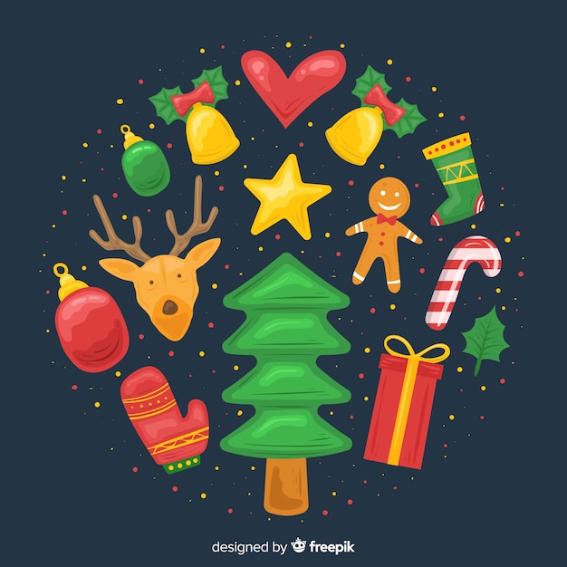 Vector gratuito set de etiquetas de navidad