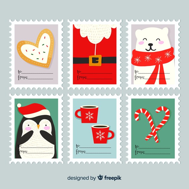 Set de etiquetas de navidad