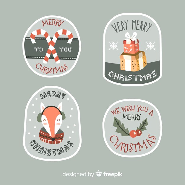 Set de etiquetas de navidad