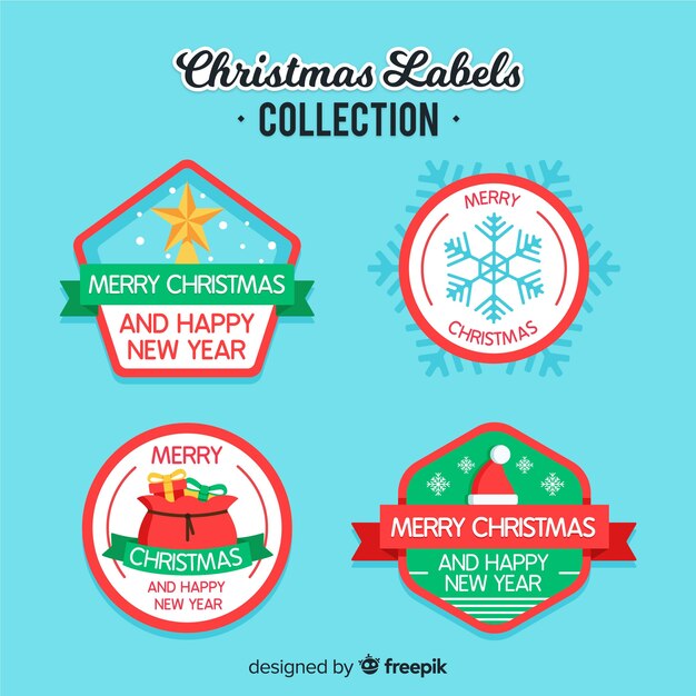 Set de etiquetas de navidad