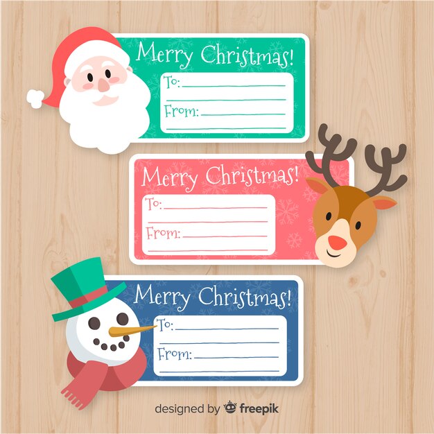 Set de etiquetas navideñas para regalo 