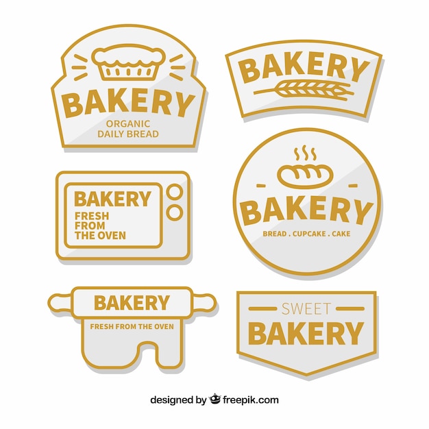 Vector gratuito set de etiquetas de panadería