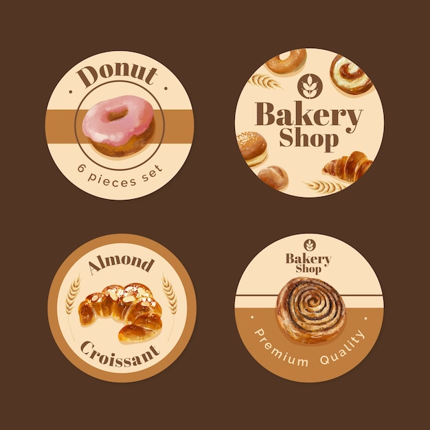 Set de etiquetas de panadería