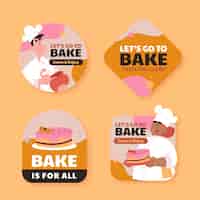 Vector gratuito set de etiquetas de panadería