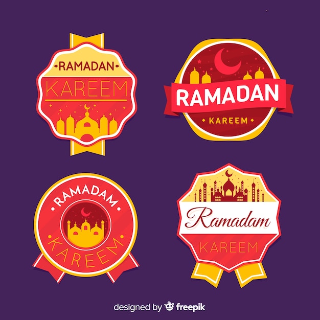 Vector gratuito set de etiquetas de ramadán