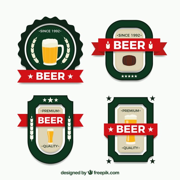 Set de etiquetas retro de cerveza